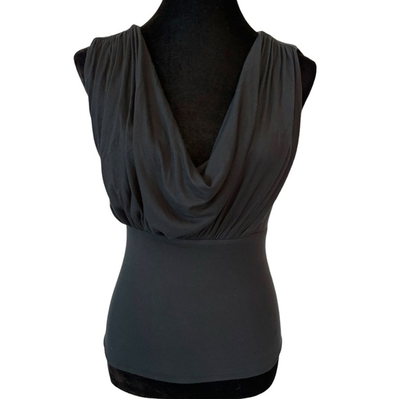 Catherine Malandrino Black Stretch Cowl Neck Top Size Small - Picture 1 of 6